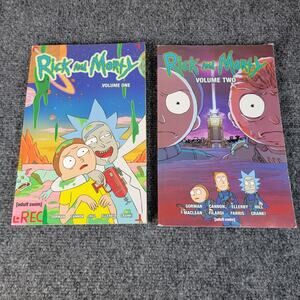 2 Rick and Morty Graphic Novels Lot Volume One Two Adult Swim TV Comics Animated